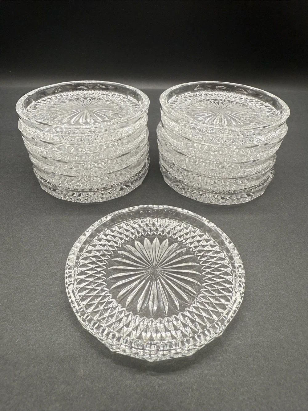 Crystal Coasters VINTAGE Tritschler Winterhalder Bleikristall Starburst QTY 11